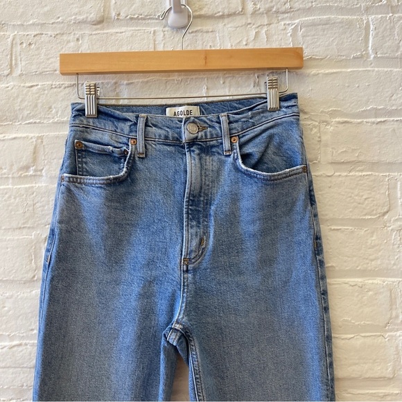 AGOLDE || High Rise Stovepipe Jeans Blue 25 - Picture 2 of 9